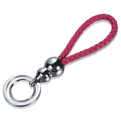 

Authentic zobo car key chain fashion hand-woven rope double ring treasure hoist key ring ZB-939 silver powder car gift gift