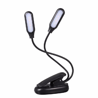 

10 LED 2 Light Colors 3 Illumination Modes Table Lamp Desk Light with Clamp Clip Base Flexible Bendable Bendy Tube with USB Chargi