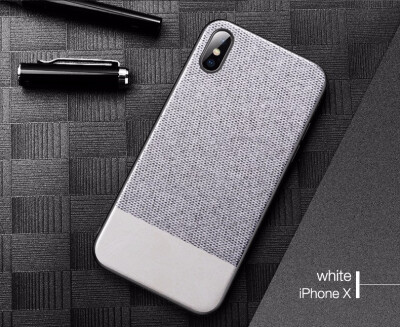 

For iPhone X 8 7 6 Plus Case Cover Fabric&Silicone Edge Shockproof Business Case for iPhone X 8 7 6 Plus