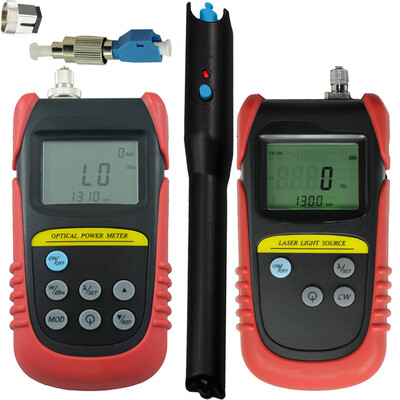 

-70dB to 6dB Optical Power Meter 850nm1300nm Optical laser light source 15mw fiber visual fault locator FC to LC adapter