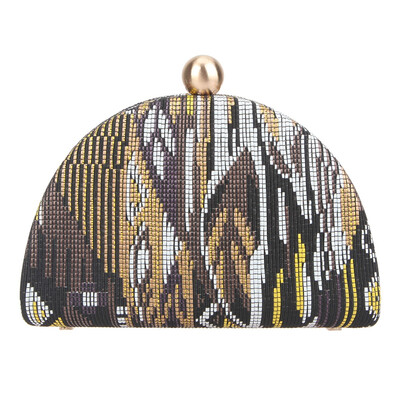 

Fawziya Colorblock Semi Circle Women Clutch Purse Evening Straw Clutches