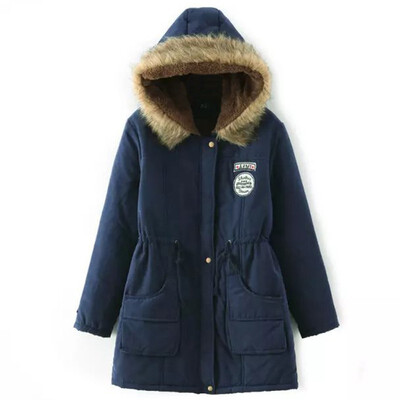 

Thick cotton-padded JacketWinter new arrival fur collar hooded coat womens cotton-padded coat large size