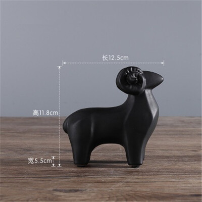 

Nordic ceramics sheep figurines Modern aniamls model crafts living room study cute porcelain ornaments
