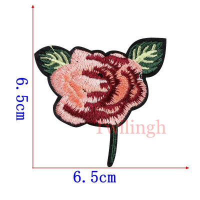 

1 pcslot Brand Embroidered Patches Big Red Rose Sequin Patch Iron On Fabric Badge Sew On Clothes Appliques DIY Wedding Stickers