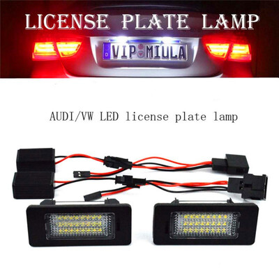 

2PCS Audi Volkswagen LED License Plate Light A1A4A6Q5RS5PASSAT