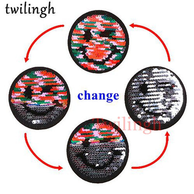 

twilingh 1pc Fruit Reversible Change Color Sequins Patches DIY