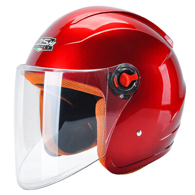 

Knight QISHI 631 red electric motorcycle helmet male battery bicycle helmet ladies half helmet summer helmet winter warm motorcycle full face helmet anti-fog lens code
