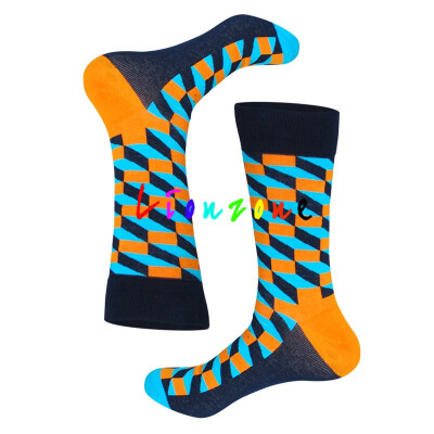 

LIONZONE Thickening Warm Winter Cotton Socks Men Unisex Coloured Rhombus lattices Leisure Trend Crew Socks Funny Lovers Gift