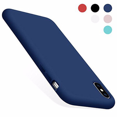 

IPhone X Case Blue Soft Liquid Silicone Protective Cover Smooth Shockproof Drop Proof Shell for IPhone X 58in