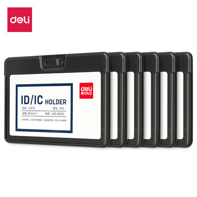 

Deli deli 6 horizontal document card sets bus card sets slide type employee badge card badge gray 8314