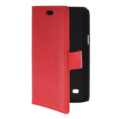 

MOONCASE Slim Leather Flip Wallet Card Pouch with Kickstand Shell Back ЧЕХОЛ ДЛЯ Samsung Galaxy Core Lite 4G G3586V Red