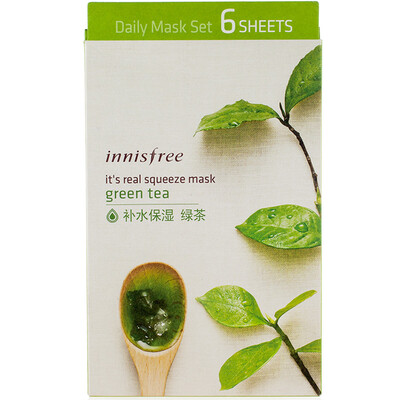

Yue poetry wind Yin (innisfree) really fresh moisturizing mask - green tea 20ml * 6 (moisturizing moisturizing sleep skin care skin care products)