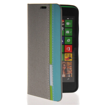 

MOONCASE Business style Leather Side Flip Wallet Card Slot Pouch Stand Back Case Cover for Nokia Lumia 630 Grey