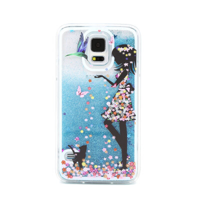 

MOONCASE Blue Dynamic Quicksand Liquid Shining Bling Case Cover For Samsung Galaxy S5