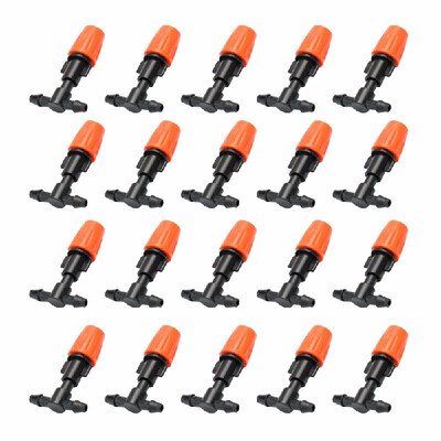 

20pcs Small Size Plastic Adjustable Sprayer Nozzles Suits Garden Water Cooling Spray Sprinkler Nozzle Suit Drip Irrigation Pipe Eq