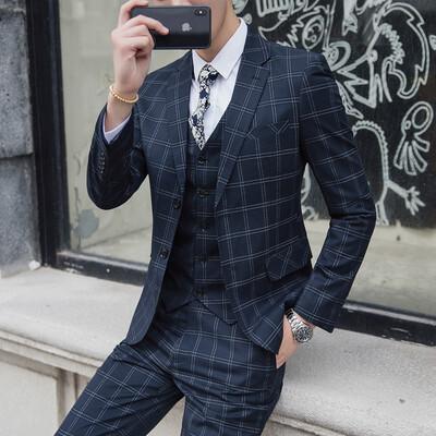 

Autumn mens suit suit three piece set
