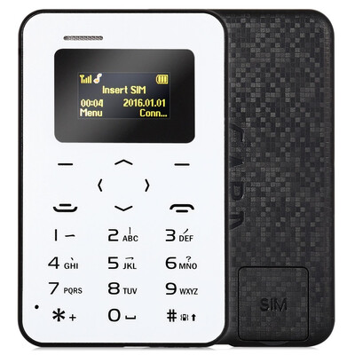

AIEK Q2 096 inch Ultra-thin 48mm Card Mobile Phone Low Radiation with FM Radio Audio Player Alarm Bluetooth calculator