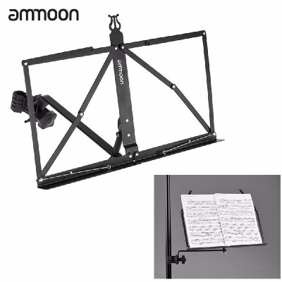 

Musical Parts & Accessories Portable Adjustable Angle Folding Clip-on Music Sheet Book Document Stand Holder Bracket Metal Black