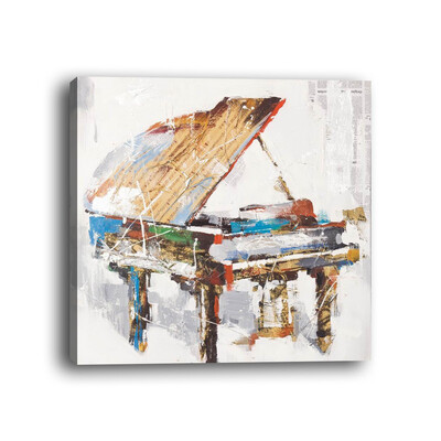 

Framed canvas modern living room bedroom background wall decoration painting abstract still life piano decoration painting