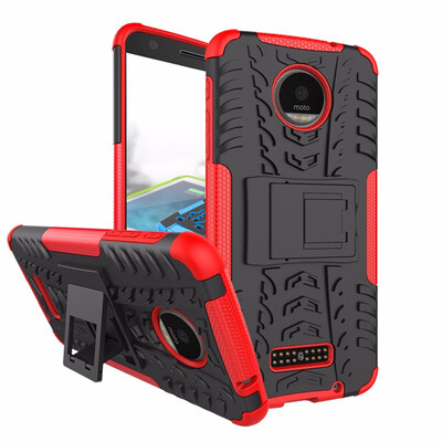 Goowiiz Phone Case For Motorola Moto G5 PlusZ ForceZ Play Armor Tire Texture Rugged Protection PCTPU Full Protection