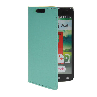 

MOONCASE Slim Leather Side Flip Wallet Card Holder Pouch with Kickstand Shell Back Case Cover for LG L90 Mint Green