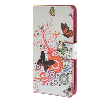 

MOONCASE Butterfly style Leather Side Flip Wallet Card Slot Stand Pouch Case Cover for LG Optimus C70 H440 / a01