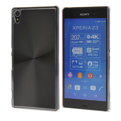 

MOONCASE CD Style Chrome Plated Brushed Aluminum Metal Back Plate Case Cove for Sony Xperia Z4 Black