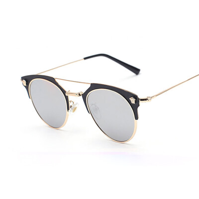 

FEIDU Vintage Cat Eye Sunglasses Women Brand Designer Retro Metal Flat Sun Glasses Mirrored Womens Glass Eyewear Gafas De Sol