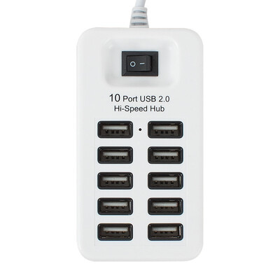 

High Speed USB HUB 10 Ports USB 20 Splitter with Micro USB Charging Interface for Windows XP Vista 7 8 10 Linux Mac OS
