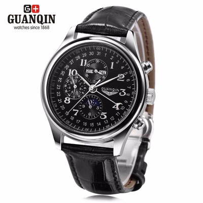 

GUANQIN GQ20022 Male Auto Mechanical Watch Moon Phase Complete Calendar Men Wristwatch