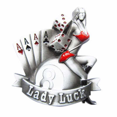 

New Vintage Lady Luck Casino Gamble Dice Enamel Belt Buckle Gurtelschnalle Boucle de ceinture