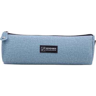

Deli deli large capacity imitation linen triangle pencil bag multi-function pencil storage bag business bag student stationery box blue green 66783