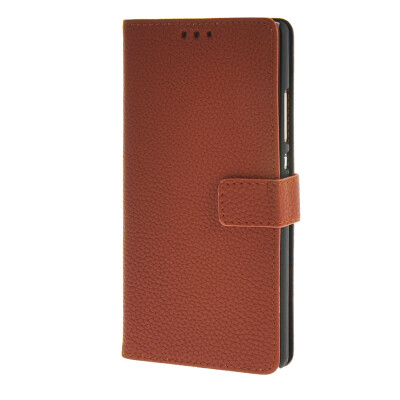 

MOONCASE Huawei Ascend P8 Case Litch Skin Leather Card Slot Wallet Flip Bracket Back Case Cover Brown