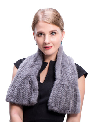 

MSMinShu Hand Knitted Mink Fur Scarf Fashion Real Fur Scarf Wraps Woven Women Neck Warmer Luxury Mink Fur Shawl Winter Scarf