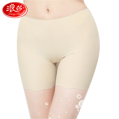 

Langsha LangSha ice silk seamless safety pants anti-lighting ladies summer cotton jacket large size three points leggings insurance pants skin color L suitable within 100 kg
