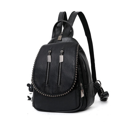 

Pu Backpack for Women 2018 New Korean Version Rucksack Soft Leather Fashion Bag Anti-theft Womens Mochila