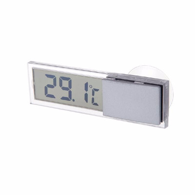 

Silver LCD Digital Car Windscreen Rear View Mirror Thermometer Temperature Meter Auto Accessories