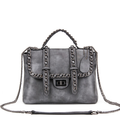 

Realer new women chain shoulder bag fashion black handbags PU leather tote bags high quality female bag