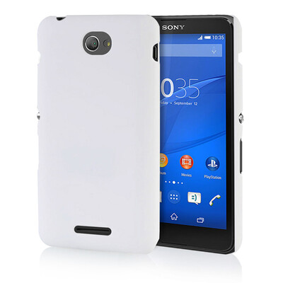 

MOONCASE Hard Rubberized Rubber Coating Devise Back Case Cover for Sony Xperia E4 White