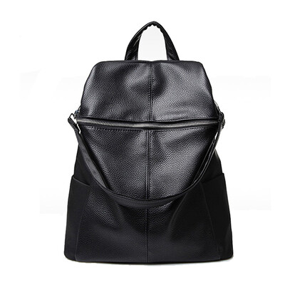 

D.jiani ™ Cross stitching zipper solid color shoulder bag