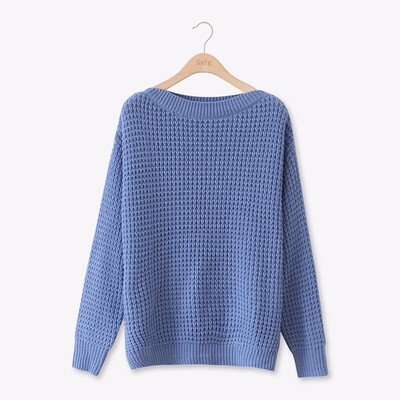 

autumn fall sweater for women hollow out pullover top female knitted sweaters loose slash neck hot offers with free shipping