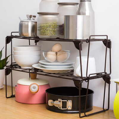 

Ou Runzhe shelf kitchen rack long version can be stacked stacking rack bronze black