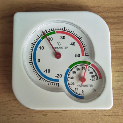 

10PCS Mini Round Clock-shaped Hygrometer Pointer Type Indoor Outdoor Digital Hygrometer Humidity Temperature Meter Gauge