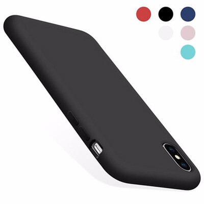 

IPhone X Case Black Soft Liquid Silicone Protective Cover Smooth Shockproof Drop Proof Shell for IPhone X 58in