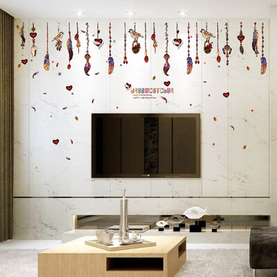 

Feather Pendant Wall Stickers Living Room Bedroom Home Decals Children Murals