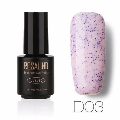 

ROSALIND Gel 1S Black Bottle 7ML Candy Bling D01-24 Gel Nail Polish Semi Permanent Nail Art UV LED Soak-Off Gel Varnish Manicure