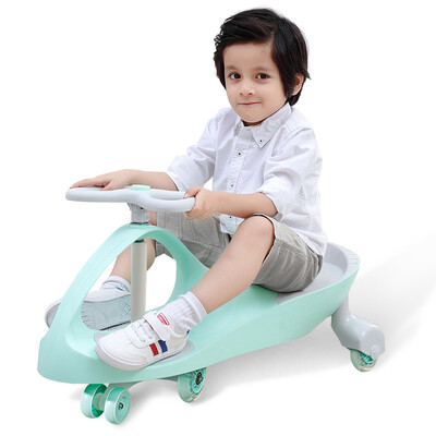 

Beiens beiens childrens toys baby toys sliding yo car shock absorption flash mute wheel children twist swing car 806 green