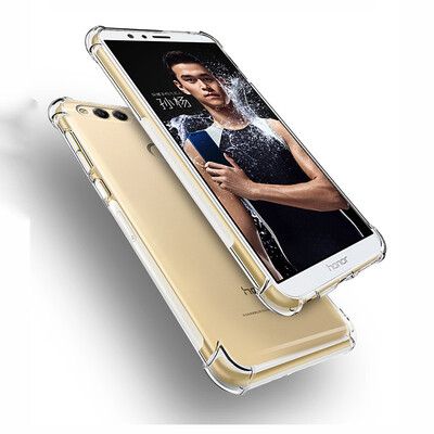 

Fashion anti knock shockproof crystal Clear silicone case For Huawei Honor 7X transparent air cushion back coque cover Bag Pouch