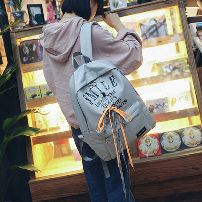 

Backpack womens new 2018 high school students campus canvas backpack summer leisure bag female