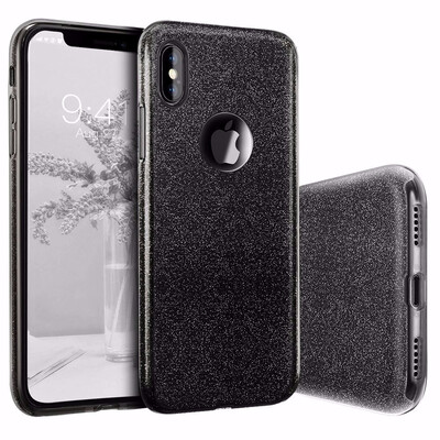 

iPhone X CaseCrystal Glitter Sparkle Phone Case Detachable 3 Layers Shockproof Hard PC Back Soft TPU Inner Shining Case